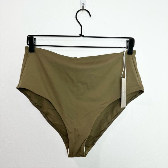 Everlane | The High-Rise Hipster Swim Bottom In Beech Green nwt size large - Picture 2 of 7